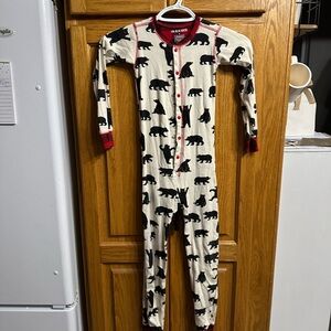 Little blue house Kids Bear Print One Piece Pajamas - size 6